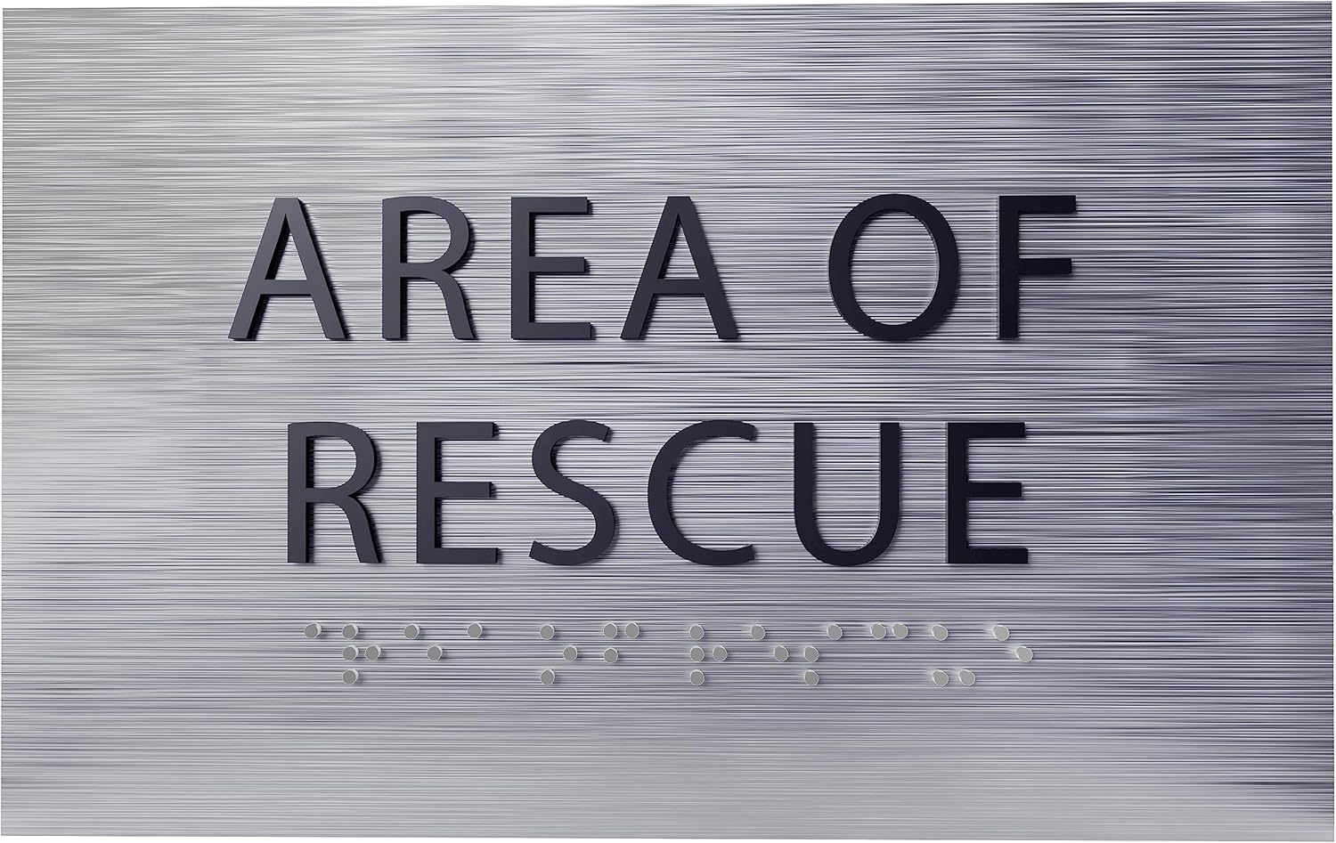 6" X4" Area of Rescue Sign - ADA Compliant Tactile Graphics Grade 2 Braille Text Wall Sign | Emergency Assistance, Refuge Place Sign for Schools, Offices, Apartments & Restaurants