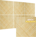 TO-TH Acoustic Wall Panels,6 Pack Total Size 72 x 48 Inches,Self-Adhesive Decorative Acoustic Panels for Wall and Ceiling,3D UV Printing with Wood Look,Natural Oak