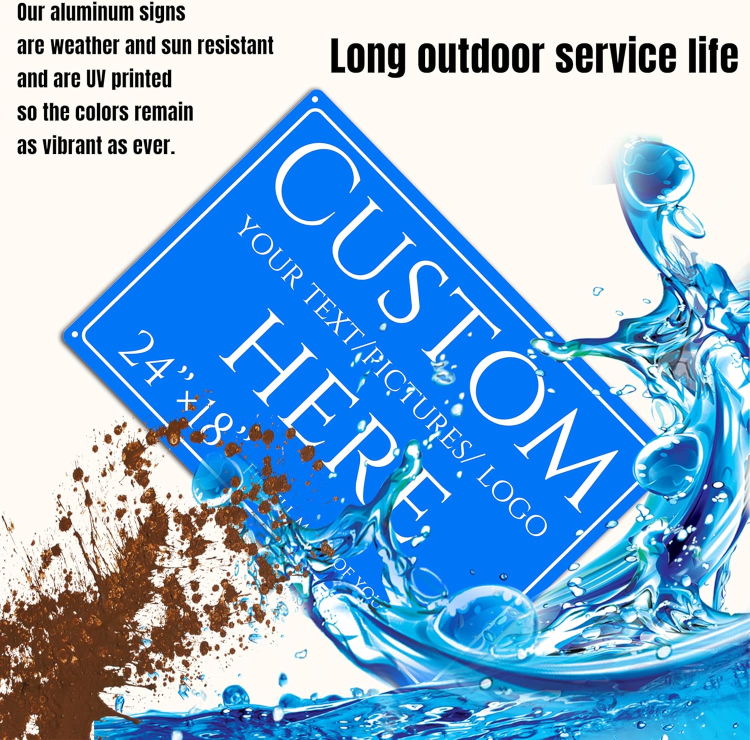 personalized signs, personalized metal sign，Aluminum Weatherproof Metal Sign Multiple Sizes, Double-sidedCustomize for Office, Business, Workplace, Factory, Delivery Signs(24 * 18 Inch)