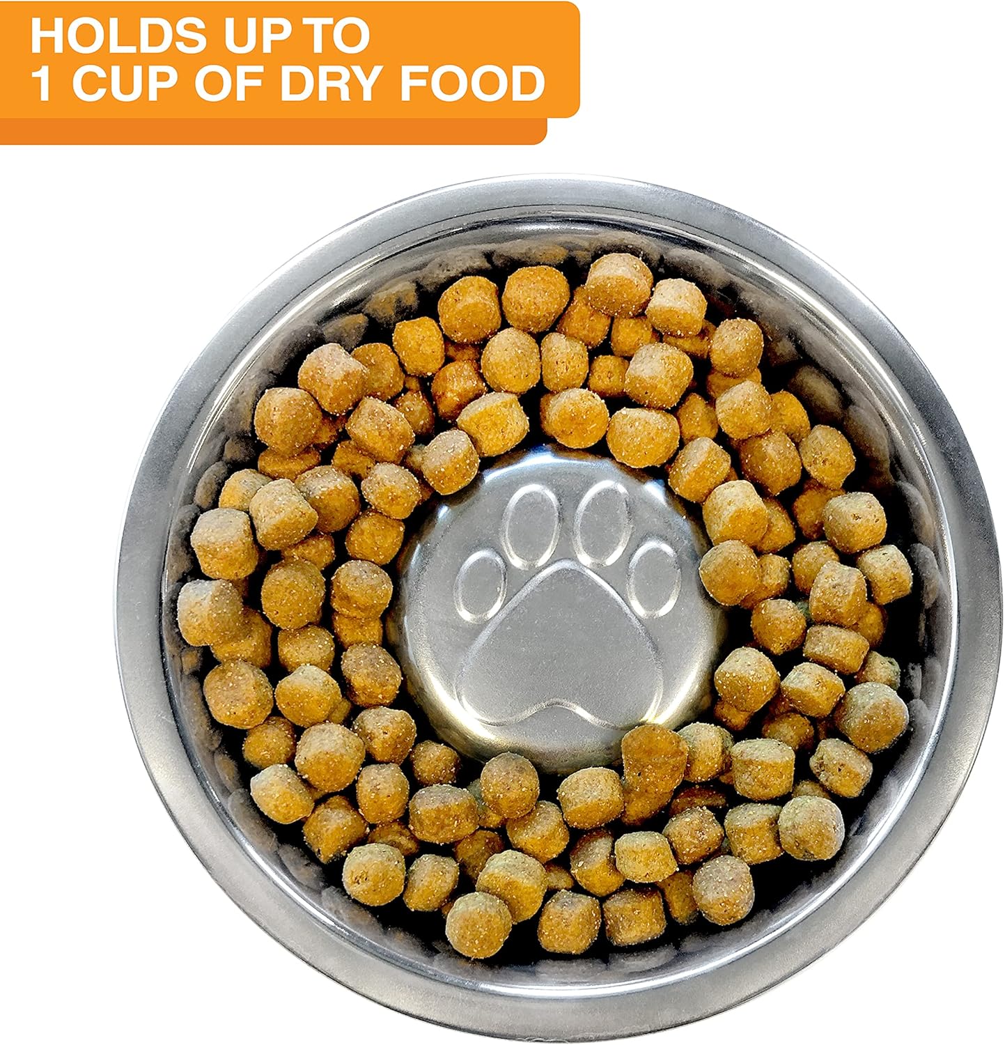 Neater Pet Brands Stainless Steel Slow Feed Dog Bowl for Fast Eating Medium Breed, Metal Slow Feeder Dog Bowl Fits in Medium Neater Feeder Deluxe, for Puppy or Dogs (19-40 lbs), 1 Cup Food Capacity