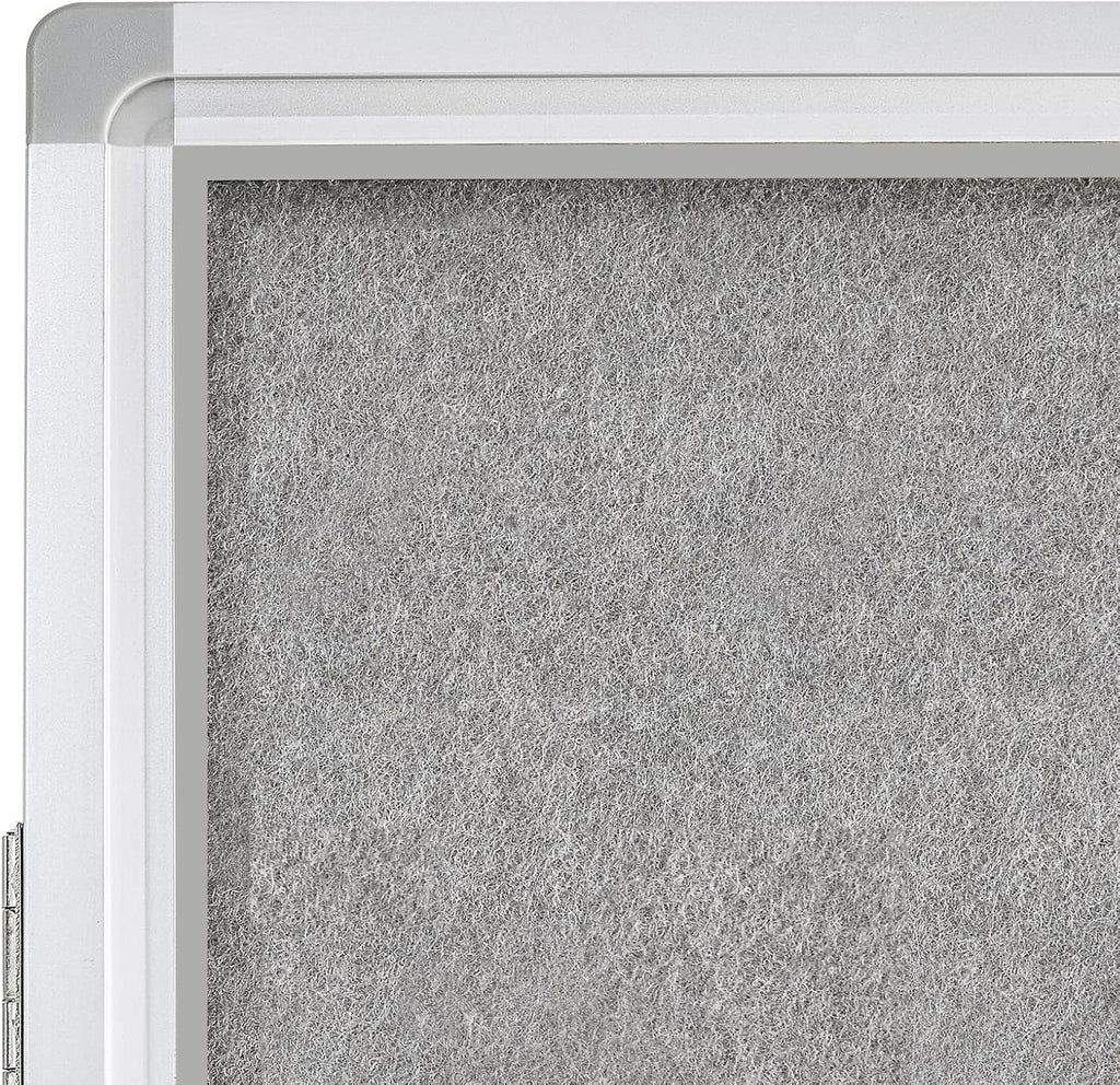 Lockable Enclosed Bulletin Board with 36x24 Acrylic Display Case – Aluminum Frame Notice Board with Self-Healing Felt Surface – Wall-Mounted for School, Office & Public Areas