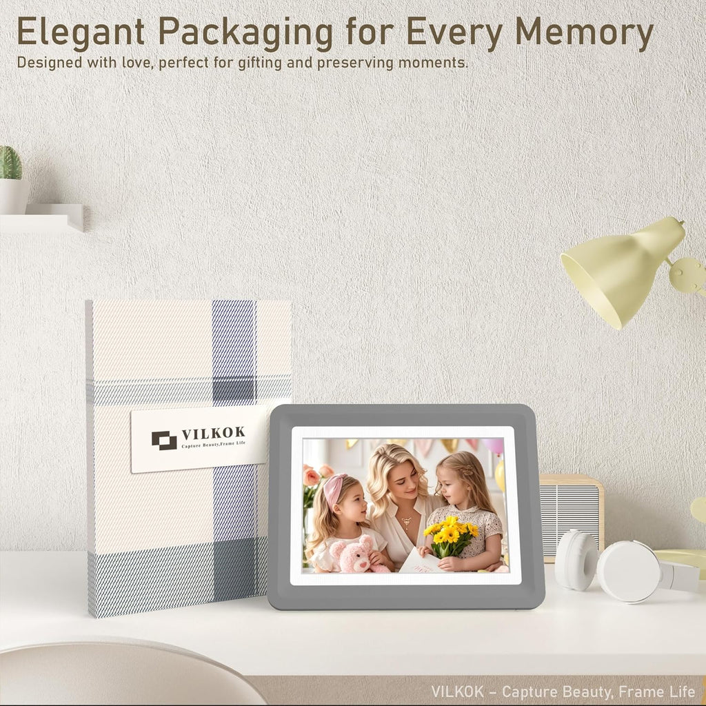 Dark Gray 5x7 Picture Frame with Acrylic Front 1 Pack, ABS Frame for 5x7 or 4x6 Photos, Shatterproof UV-Resistant Tabletop Photo Frame, Vertical/Horizontal Display for Home Décor