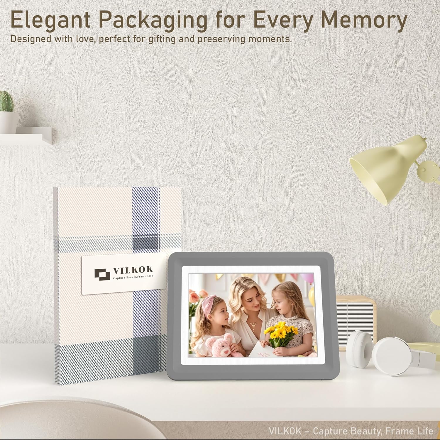 Dark Gray 5x7 Picture Frame with Acrylic Front 1 Pack, ABS Frame for 5x7 or 4x6 Photos, Shatterproof UV-Resistant Tabletop Photo Frame, Vertical/Horizontal Display for Home Décor