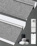 Kincmo Motorized Blinds with Remote,100% Blackout Motorized Roller Shades Work with Apple Homekit,Alexa,Google, Custom Electric Blinds with App,Voice Control (Aqua Waves Grey)
