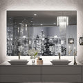 TETOTE 48 x 30 Inch LED Mirror Backlit Bathroom,Anti-Fog Mirror with Light,Dimmable,CRI90+,IP54 Water Proof,Wall Mounted Vanity Lighted Mirror,Horizontal/Vertical