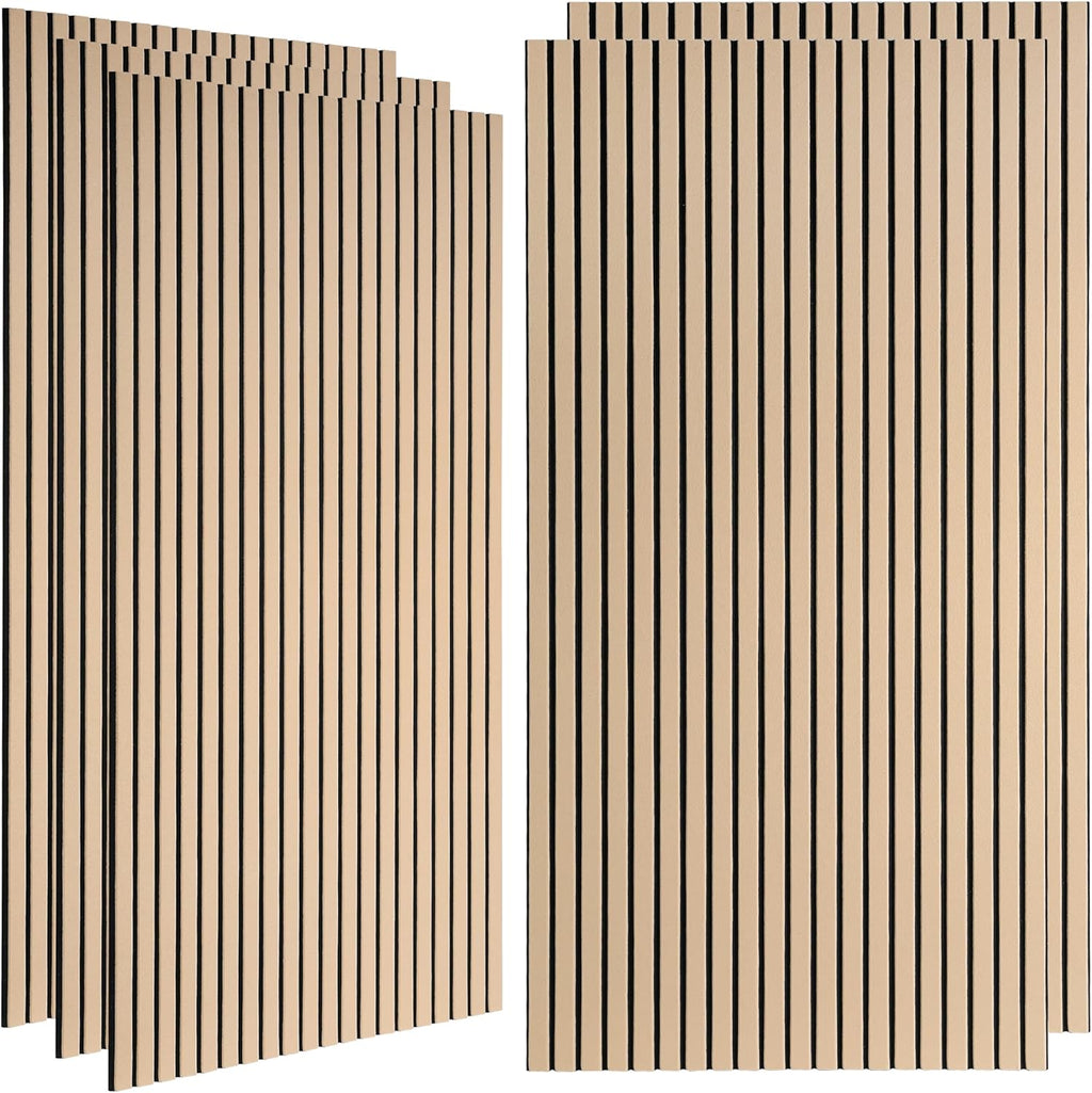 5 Pack Large Acoustic Wall Panels 47.2 x 23.6 x 0.4 Inch Sound Proof Sound Absorbing Polyester Fiber Panels Self-Adhesive Decorative Acoustic Panels for Home Studio, Office, Recording
