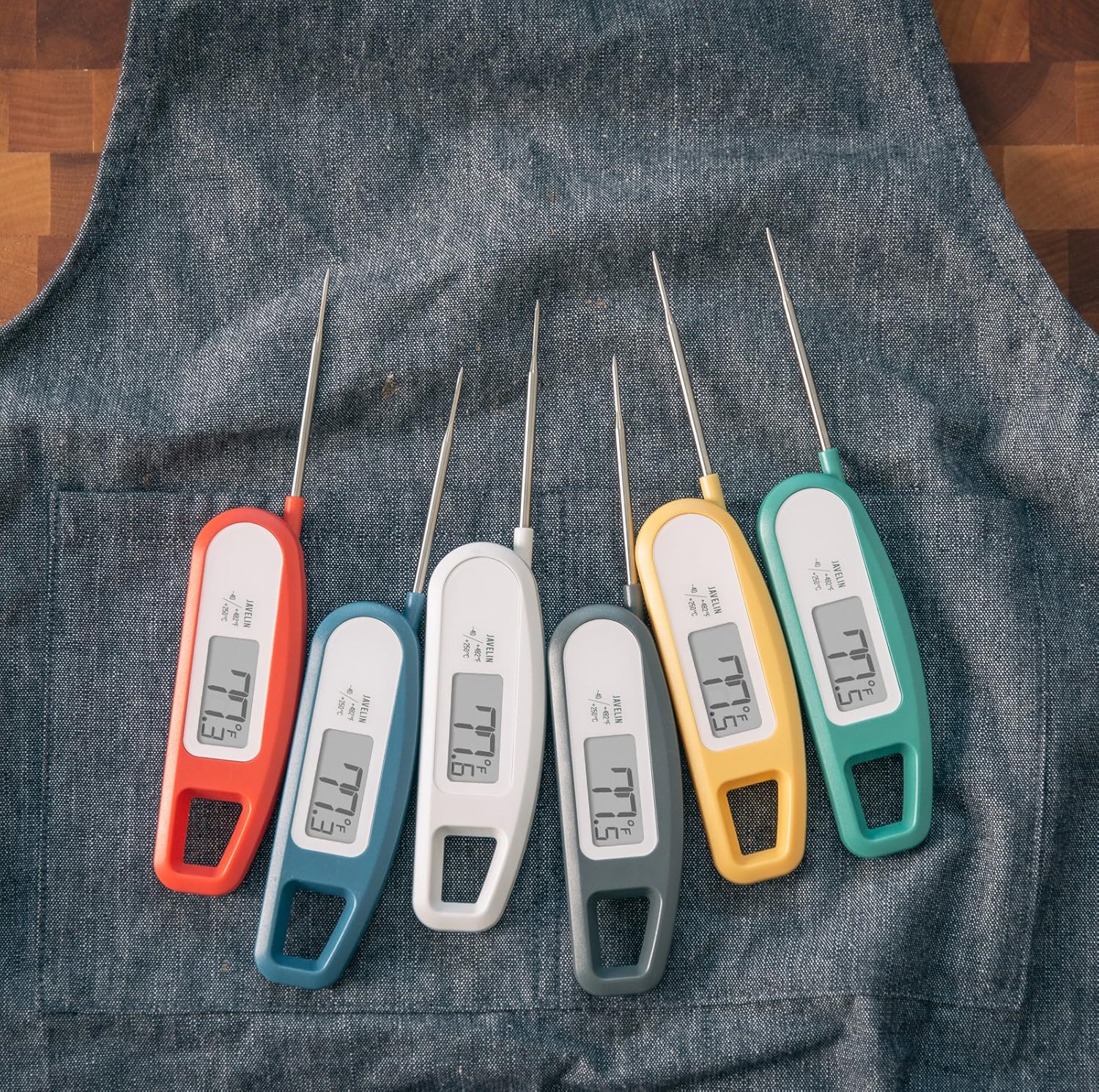 Lavatools Javelin® Ultra-Fast 3-Second Digital Instant Read Meat Thermometer for Grill and Cooking, 2.75" Probe, Compact Foldable Design, Large Display, IP65 Water Resistant, NSF Certified – Sesame