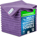 MW Pro Microfiber Cleaning Cloth | Purple | 12 Pack | 16” x 16” | All Purpose Microfiber Towels - Clean, Dust, Polish, Scrub, Absorbent