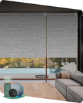 Yoolax Motorized Blinds with Remote, Smart Blinds for Windows Blackout Automatic Shades Work with Alexa Remote Control Roller Window Shades with Valance, Custom Size (Foggy Grey)