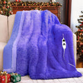 Heated Electric Blanket Throw,Warm Winter Birthday Gifts for Women Her Grandma-Faux Fur with Soft Sherpa,10 Heat Settings,5 Time Settings with Fast Heating, 50x60, Sunset Purple