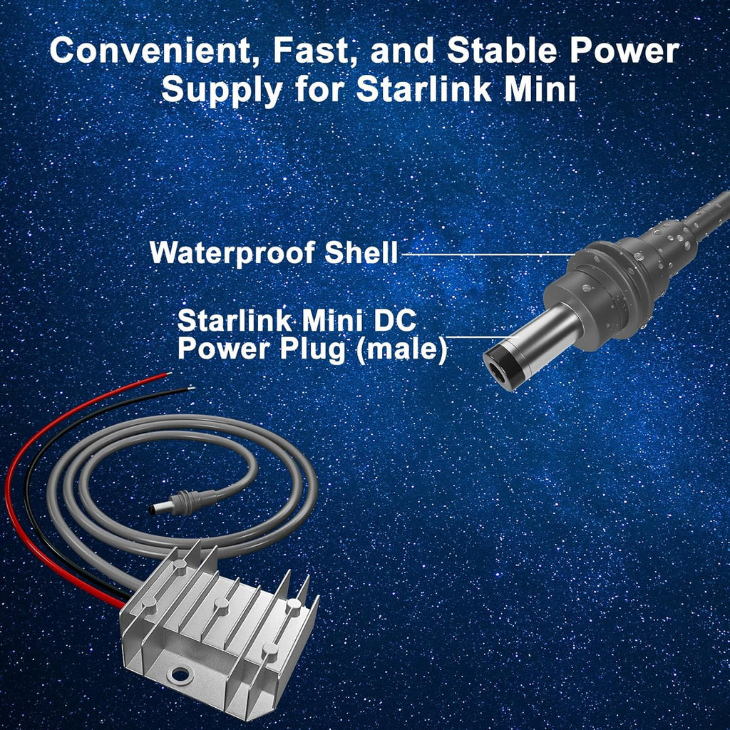 Starlink Mini 12V Adapter, DC 12V Power Cord Converter for Starlink Mini Power Supply Step Up to 30V 3A Conversion Kit DC Male Plug for Starlink Mini Power Supply Step Up Conversion