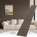 WPC Slat Wall Paneling, 8-Pack 3D WPC Wood Wall Panels, Acoustic Wall Panels for Interior Wall Decor, Living Room, Bedroom, Grayish Brown, 95 x 6 in