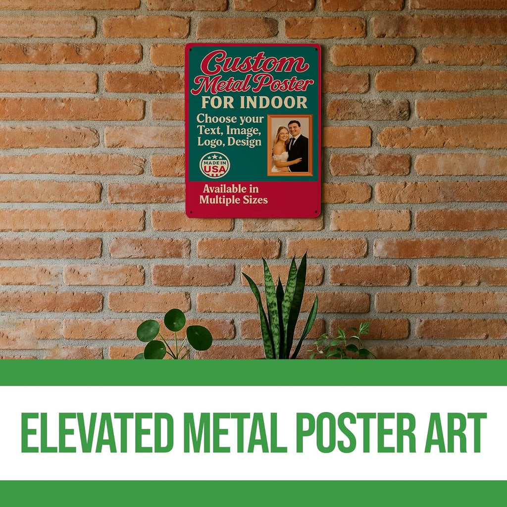 Custom Metal Posters by BCB for Indoor Use | Personalized Metal Wall Art & Photo Prints | Vintage Signs, Metallica Poster, Wall & Bedroom Decor | Multiple Sizes | Made in USA