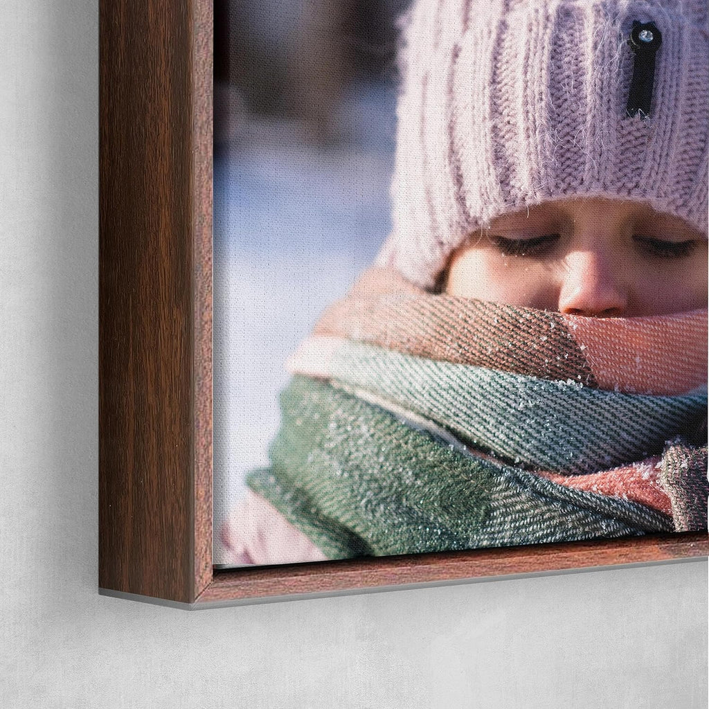 P&L ART. Personalized Custom Canvas Prints: Photo On Canvas Transform Your Photos into Stunning Framed Wall Art Digitally Printed Photo To Canvas Ideal for Home Decor Gifts Keepsakes Walnut 12X18