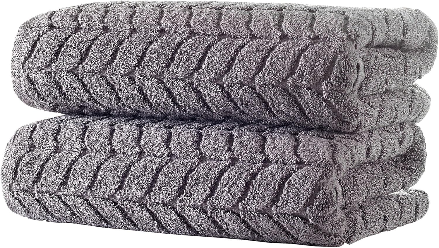 BAGNO MILANO Turkish Bath Towels, Soft Plush Jacquard Luxury Bath Towels, Quick Dry Towel Set (Grey, 4 Pcs Hand Towel Set)