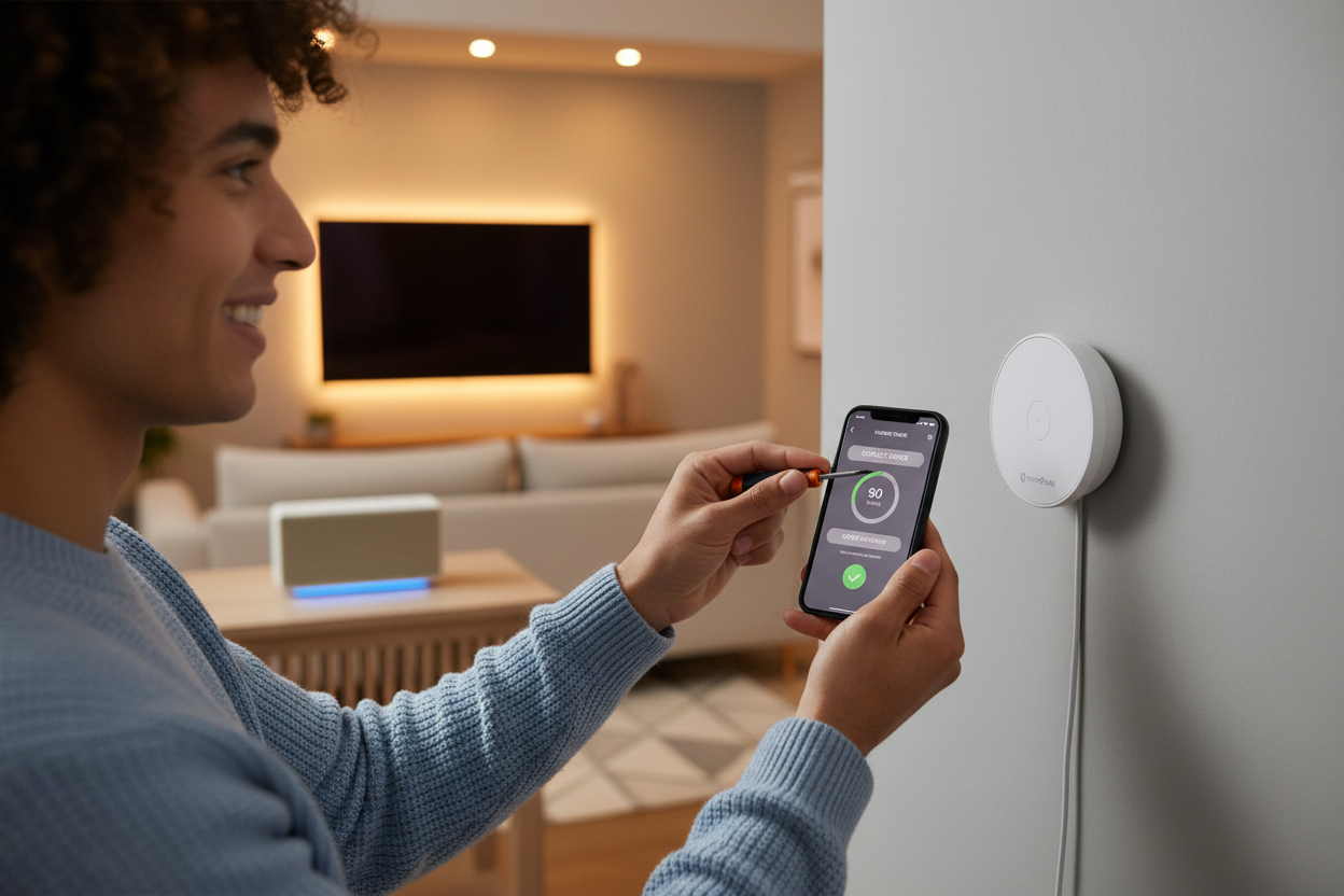 make image based on this question Do I need to be tech-savvy to set up HomePulse smart devices?